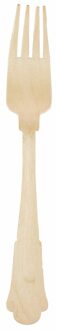 Design wegwerp vorken van hout - 8x stuks - 19 cm - Bestek voor verjaardag/BBQ Multi