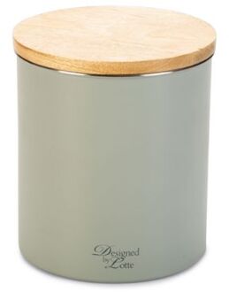 Designed by lotte DBL Voorraadbus Canisto - Hond - RVS - Lichtgrijs - 17x17x21cm