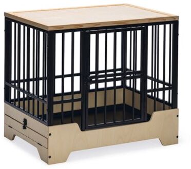 Designed by Lotte Quirine - Hondenbench meubel - Zwart - 81x57x71 cm - Middel