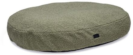 Designed by Lotte Yndis - Hondenkussen - Bouclé - Ovaal - Groen - 115x85x15 cm - Extra groot