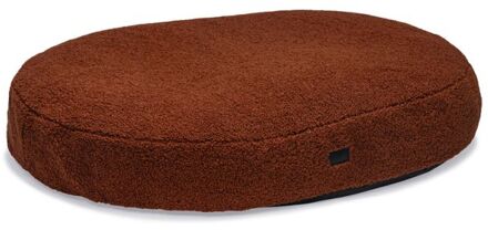 Designed by Lotte Yndis - Hondenkussen - Bouclé - Ovaal - Terracotta - 115x85x15 cm - Extra groot