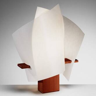 Designer tafellamp PLAN B, maron wit
