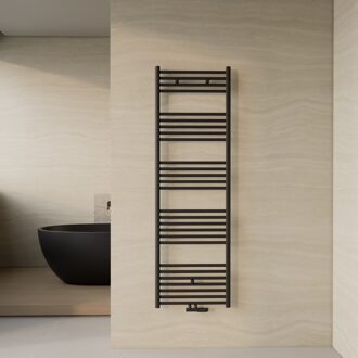 Designradiator BWS Nile Gobi 160x50 cm Geborsteld Mat Zwart Midden/zij-onderaansluiting