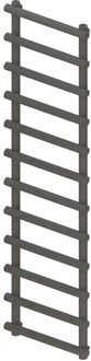 Designradiator BWS Tubi Handdoekrek 175x50 cm Zij-Onderaansluiting Mat Antraciet