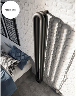 Designradiator Instamat Tubone-V 200x21x22cm Incl. Aansluitset Wit