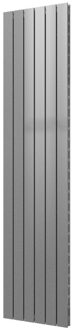 Designradiator Plieger Cavallino Retto Dubbel 1287 Watt Middenaansluiting 200x45 cm Zilver Metallic