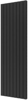 Designradiator Plieger Cavallino Retto Dubbel 1716 Watt Middenaansluiting 200x60,2 cm Black Graphite