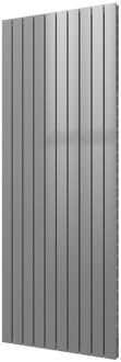 Designradiator Plieger Cavallino Retto Dubbel 2146 Watt Middenaansluiting 200x75,4 cm Zilver Metallic