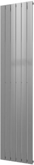 Designradiator Plieger Cavallino Retto Enkel 999 Watt Middenaansluiting 200x45 cm Zilver Metallic