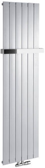 Designradiator Sapho Colonna Recht Middenaansluiting 45x180 cm 910W Zilver