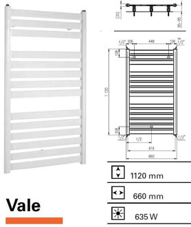 Designradiator Vale 1120 x 660 mm Mat Zwart