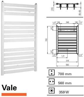 Designradiator Vale 700 x 560 mm Donkergrijs Structuur Donker Grijs