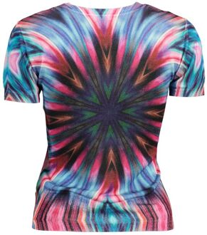 Desigual Abstract Brei Korte Mouw Trui - maat XL Groenblauw