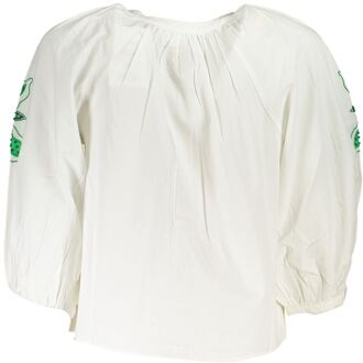 Desigual Blad Geborduurde Top Wit - M