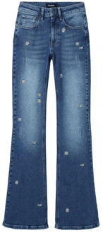 Desigual Blauwe versleten effect jeans Desigual , Blue , Dames - Xl,L,M,S