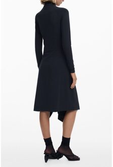 Desigual Bloemdruk Asymmetrische Jurk Zwart