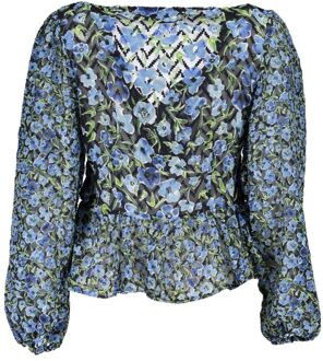 Desigual Bloemendesshirts Blouse met Gerimpelde Taille Blauw - L