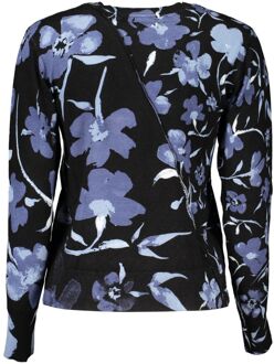 Desigual Bloemige Gebreide Trui Wrapstijl Zwart