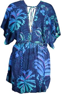 Desigual Bloemige Tropische Print Mini Jurk Navy