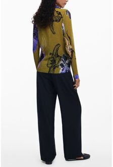 Desigual Bloemmotief Cardigan Kaki