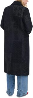 Desigual Bloemmotief Lange Jas - maat XS Zwart