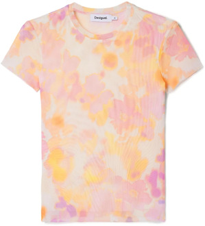 Desigual Dames Lente/Zomer Katoenen T-Shirt Desigual , Multicolor , Dames - 2Xl,Xl,L,M,S