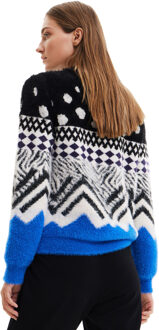 Desigual Dames Tricot In Zwart/Blauw