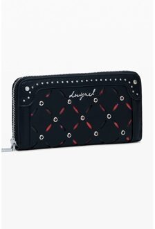 Desigual Diamant Snede Ritsportemonnee Zwart - One Size