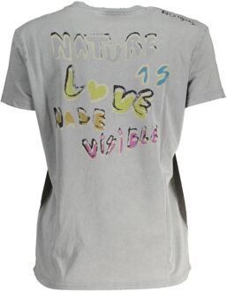 Desigual Floral Bust Graphic T-shirt Zilver - XL