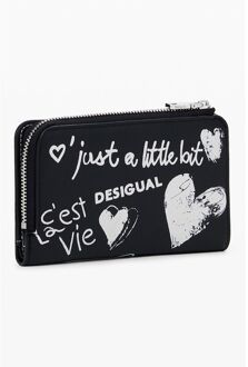 Desigual Geprinte Portemonnee Met Ritssluiting - maat Zwart