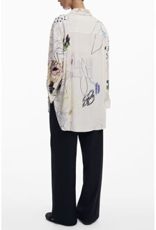Desigual Geprinte Relaxed Fit Blouse Ivoor