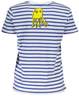 Desigual Gestreepte Bloemen Appliqué T-shirt Wit
