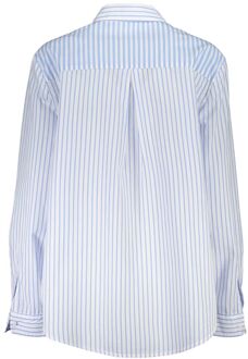 Desigual Gestreepte Graphic Patch Blouse Wit