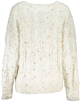 Desigual Gestreepte V-hals Trui Ivoor - XL