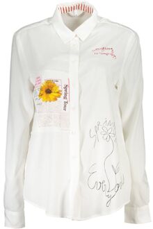 Desigual Grafische Print Lange Mouwen Shirt Wit - XL
