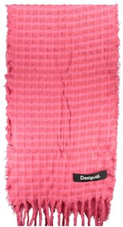 Desigual Katoenen Wafelstructuur Sjaal Lichtroze