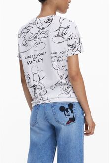 Desigual Mickey Mouse Print T-shirt Wit