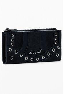 Desigual Ooglet Ontwerp Dubbelgevouwen Portemonnee - maat Zwart