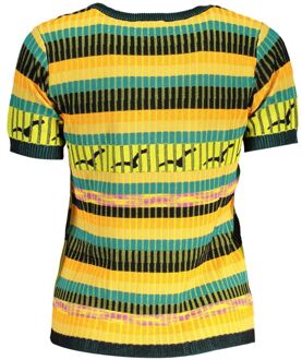 Desigual Palmbomen Brei Top Korte Mouwen Geel