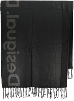 Desigual Paris Logo Poncho Desigual , Black , Dames - ONE Size