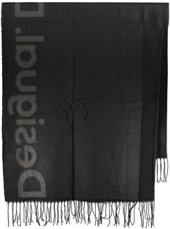 Desigual Paris Logo Poncho Desigual , Black , Dames - ONE Size