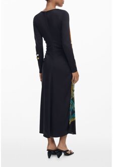 Desigual Patchwork Midi-jurk Zwart