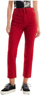 Desigual Straight Jeans Desigual , Red , Dames - S,2Xs