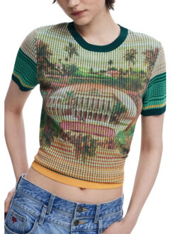 Desigual T-shirts women t-shirt - maat L Groen