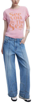 Desigual T-shirts women t-shirt Roze - M