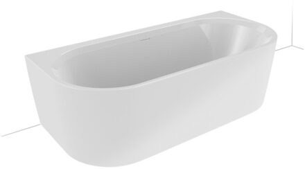 Desire back to wall half vrijstaand ligbad met overloop 180x84cm met Sifon Mat Wit