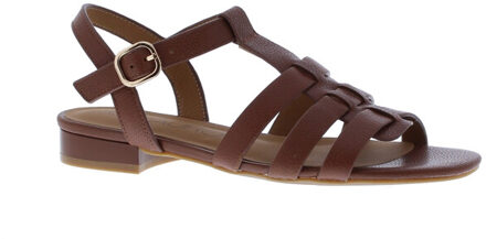 Desiree vlecht sandaal | maat: | | dames | leer Bruin - 38