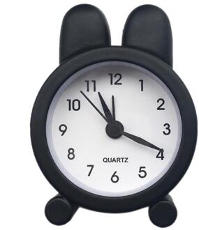Desk Clock Cute Mini Metal Small Alarm Clock Electronic Adults Travel Home Bed Desk Clock Decor Alarm Clock CD zwart