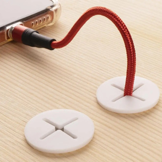 Desk Cord Grommet, flexible Silicone Cable Wire Hole Cover, wire organizer, round gasket grommets white