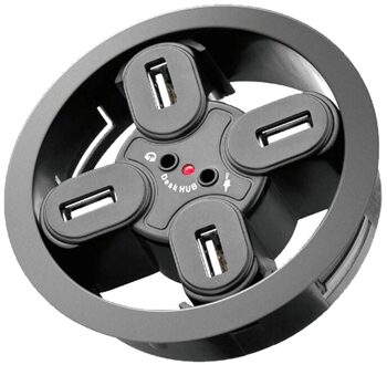 Desktop 4-Poort USB2.0 Hub Met Headset Microfoon Gat Desktop Geperforeerde Splitter Multifunctionele Distributeur